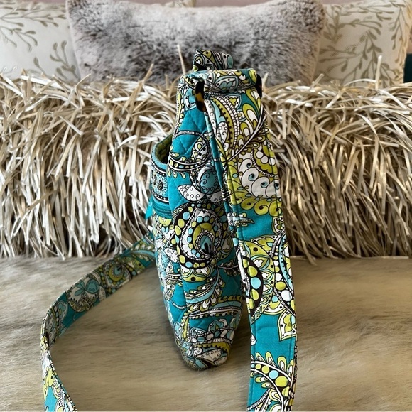 VERA BRADLEY Peacock Zipper Hipster Crossbody Y2K Green Turquoise Paisley 2007 - Picture 6 of 14